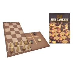 3 - In - 1 Chess, Checkers & Tic Tac Toe Game Set 