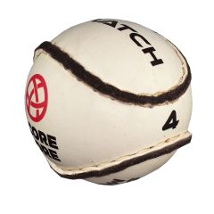 GAA SCORE MORE Real Leather Hurling Match Sliotar 4 White MSLIOTAR4