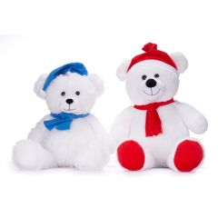 Plush Bears With Scarfs & Hats Assorted 