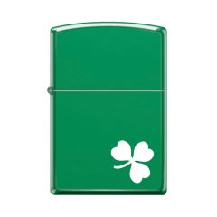 Zippo White Shamrock On Green Base Lighter 60007598