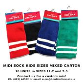 Kids Midi Socks Mixed Carton 16 Pces