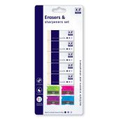 9PK Eraser & Sharpener Set
