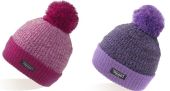 Girls Thermal Cable Knitted Bobble Hat Asstd Colours 