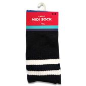 SCORE MORE Kids Midi Sock Black 2-5