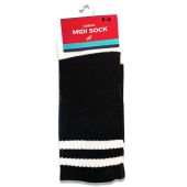 SCORE MORE Adult Midi Sock Black 5-8