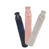 Long Hot Water Bottles Popcorn Plush Cover Asstd