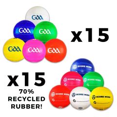 GAA SCORE MORE GAELIC FOOTBALLS 30 UNITS MIXED RECYCLED RUBBER