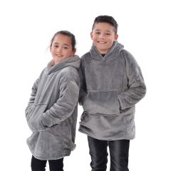 Grey Kids Eskimo Oversized Reversible Sherpa Hoodie NO VAT BAC197253