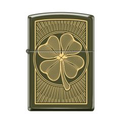 Zippo Four Leaf Clover Gold Print Lighter 