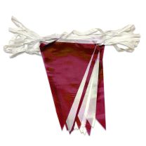 Bunting Maroon white 