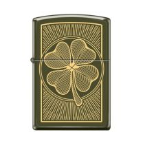 Zippo Four Leaf Clover Gold Print Lighter 