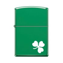 Zippo White Shamrock On Green Base Lighter 60007598