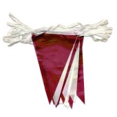 Bunting Maroon & White 10m