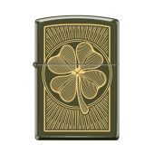 Zippo Four Leaf Clover Gold Print Lighter 