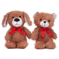 12"/30cm Bear & Dog with Ribbon