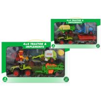4x4 Friction Tractor & Implements (4pcs) Playset TY4234