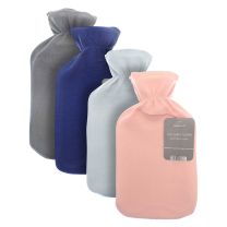 Hot Water Bottles with Everyday Plain Fleece Cover - Assorted Colours