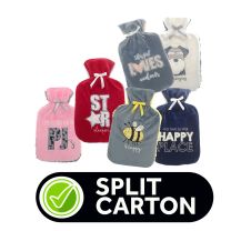 Hot Water Bottles with Soft Sherpa Cover - Assorted Designs scHWB165627