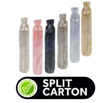 Long Hot Water Bottles with Luxury Faux Fur Cover - Assorted Colours  HWB180477 SPLIT CARTON OPTION 