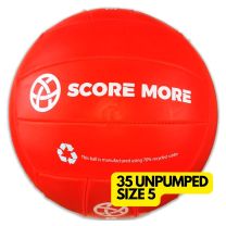 SCORE MORE SIZE 5 GAELIC FOOTBALL RED 35 PCE UNPUMPED 70% RECYCLED RUBBER