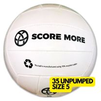 SCORE MORE SIZE 5 GAELIC FOOTBALL WHITE 35 PCE UNPUMPED 70% recycled rubber