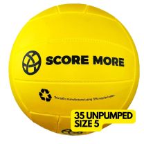 SCORE MORE SIZE 5 GAELIC FOOTBALL YELLOW 35 PCE UNPUMPED 70% RECYCLED RUBBER