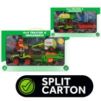4x4 Friction Tractor & Implements (4pcs) Playset SCTY4234