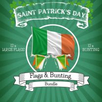 St patrick's day flag and bunting bundle 