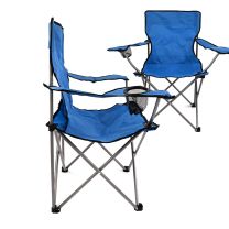 Captain's Chair With Cup Holder Blue & Black
