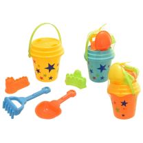 6" / 15.5cm 6pc Round Star Print Bucket Set TY9905