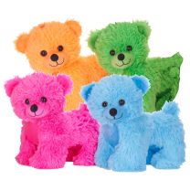Bright Coloured Plush Bears 4 asstd
