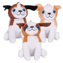 16cm plush dog natural colours