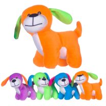 6.5”/ 17cm Bright Colour Standing Plush Dog 4 asstd