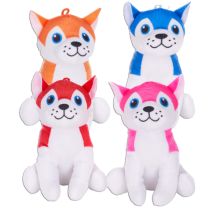 6.5”/16cm Plush Coloured Dogs 4 asstd