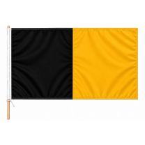 Score More Flag with Pole 3x2 ft Black & Amber SMFBA3X2
