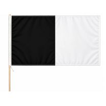 Score More Flag with Pole 3x2 ft Black & White SMFBW3X2