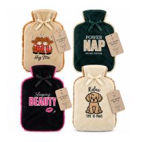 Country Club Hot Water Bottles with Plush Applique Sherpa Reverse Cover 48 Pce HWB241796