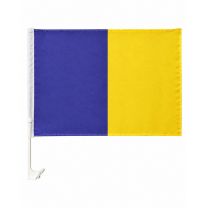 Score More Car Flag Purple & Gold
