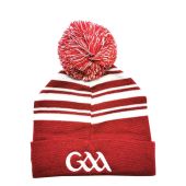 GAA Bobble Beanie Rust and White