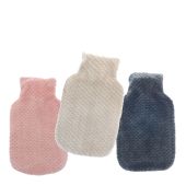 Hot Water Bottles with Popcorn Plush Cover - Asstd Colours