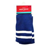 SCORE MORE Kids Midi Sock Blue 2-5